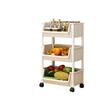 Multi-Tier Snacks Trolley with Wheel Plastic Rolling Utility Cart for Kitchen Bathroom Living Room Office