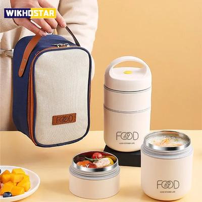Tragbare Thermo-Lunchbox Bento-Box Lunchbox-Set für Erwachsene Edelstahl-Vakuum-Thermo-Lunchbox für Kinder
