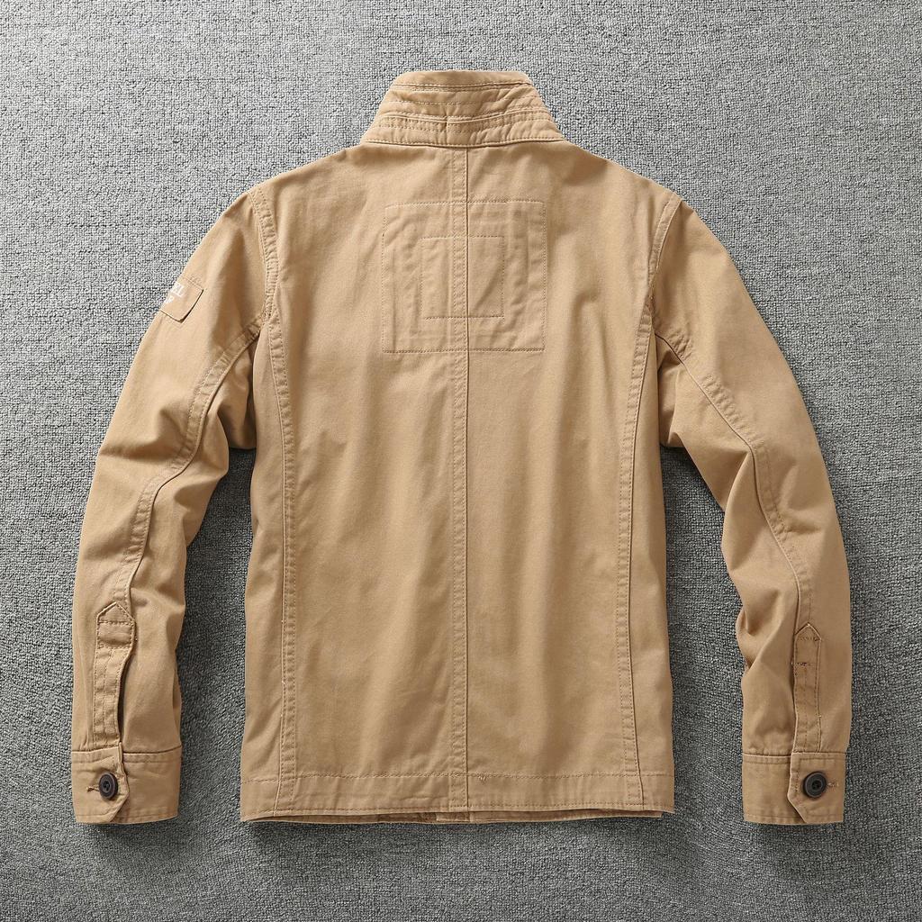 Vestes Cargo Homme Automne Multi-Poches Coton Épais Extérieur Col Montant Casual Workwear Vestes Homme