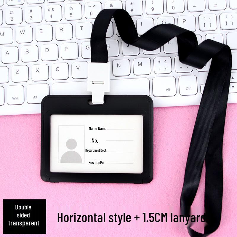 Youhe 6076 Employee ID Badge Holder with Lanyard, Customizable Work ID Card Holder.