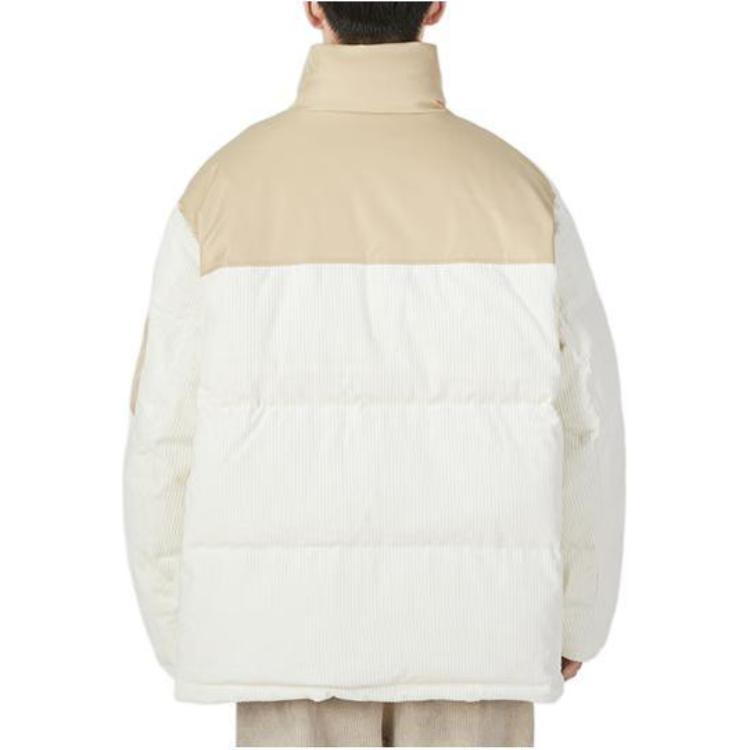 Puma Spliced Design Logo Print Stand Collar Down Jacket Unisex Outerwear Beige 539837-97