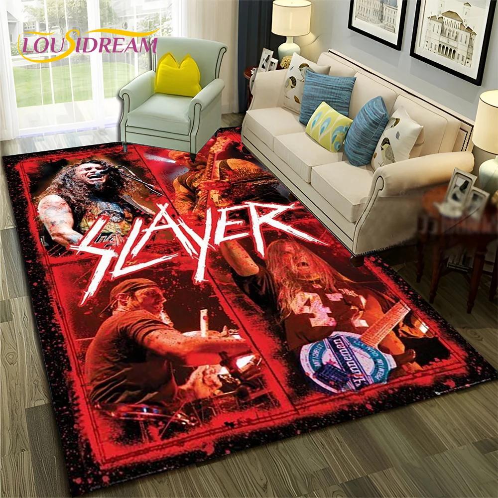 Heavy Metal Band Slayer Rock Carpet Rug for Home Living Room Bedroom Sofa Doormat Decor,kids Play Area Rug Non-slip Floor Mat