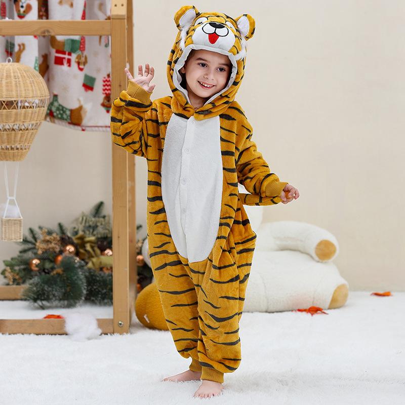 Halloween Capybara Flannel Blanket Sleepers Onesie Hooded Children Costume Clothes Jumpsuit Sleepwear For Boys Girls