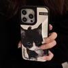 Trendy and cool cat and dog phone case for couples, suitable for Apple 16 Pro Max, personalized iPhone 17, anti-drop 13, mirror finish 15, hard case