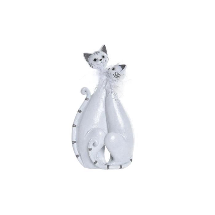 Figurine Décorative - DKD Home Decor - Chats Romantiques - 15 X 10 X 29 Cm - Blanc - Intérieur