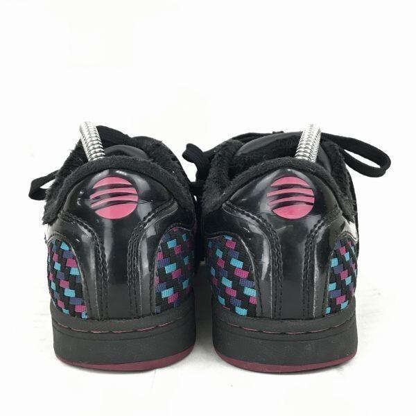 adidas Superstar Intrecciato Sneakers 23.5 Black×purple Boa Lining Shell Toe 3 stripes(USED)