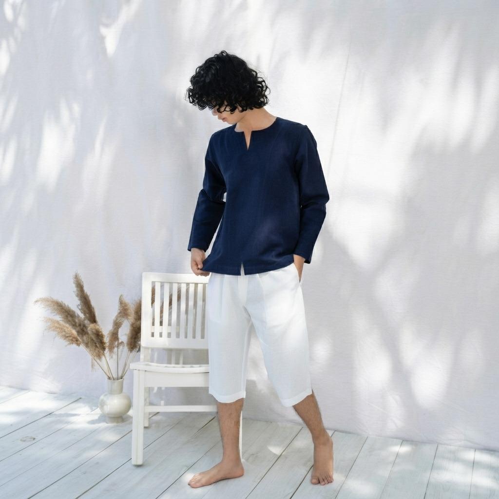 Mens Shorts Bermuda Casual Solid Grey TENCEL Soft Home Loungewear