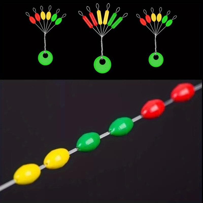 600pcs 100 Groups Float Stopper Fishing Bobber Stopper Float Oval Bean Space Fishing Line Tackle Accessories