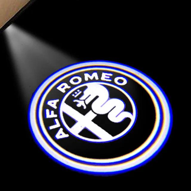 2Pcs Led Car Door Projector Laser Logo Light For Alfa Romeo Giulietta 2011-2019 Giulia Stelvio 2017-2023 Welcome Ghost Lights zl9