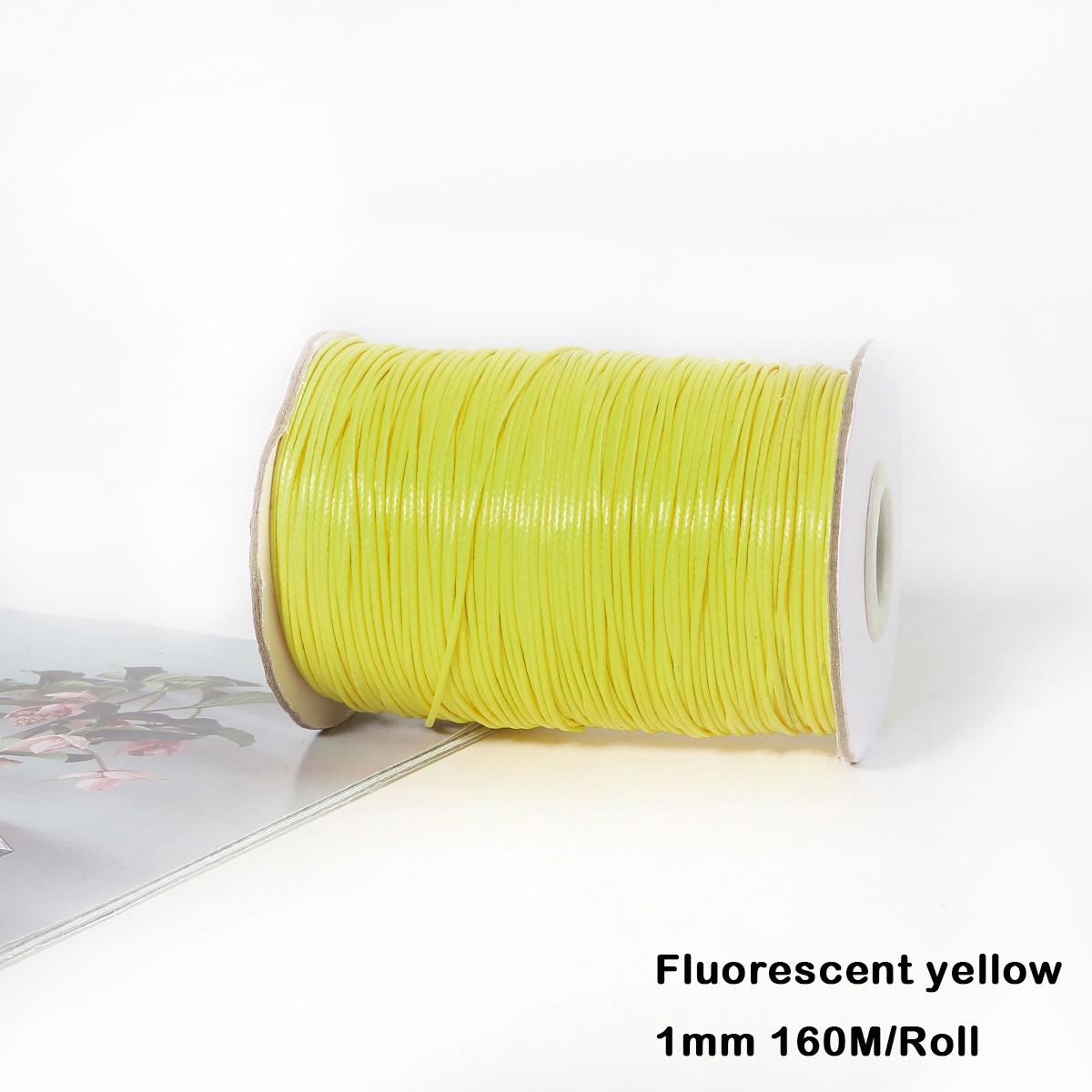 

Mixed Colors Waxed Cotton Cord Strings For Macrame Jewelry Beads DIY Jewelry Making 1.0mm 150m флуоресцентний жовтий колір