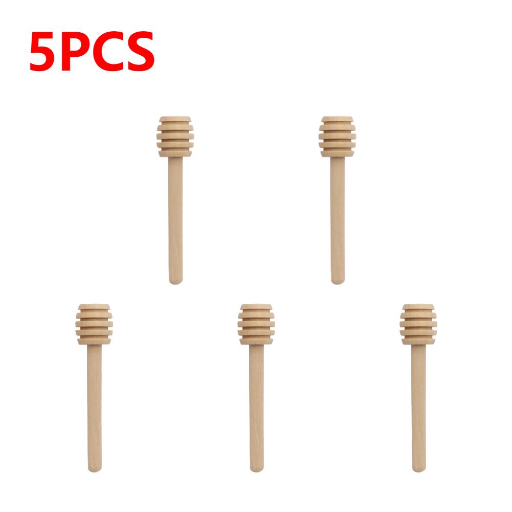 1-50PCS Practical Long Handle Wood Honey Spoon Mixing Stick Dipper For Honey Jar Coffee Milk Tea Supplies Kitchen Tool 8.4*1.9cm