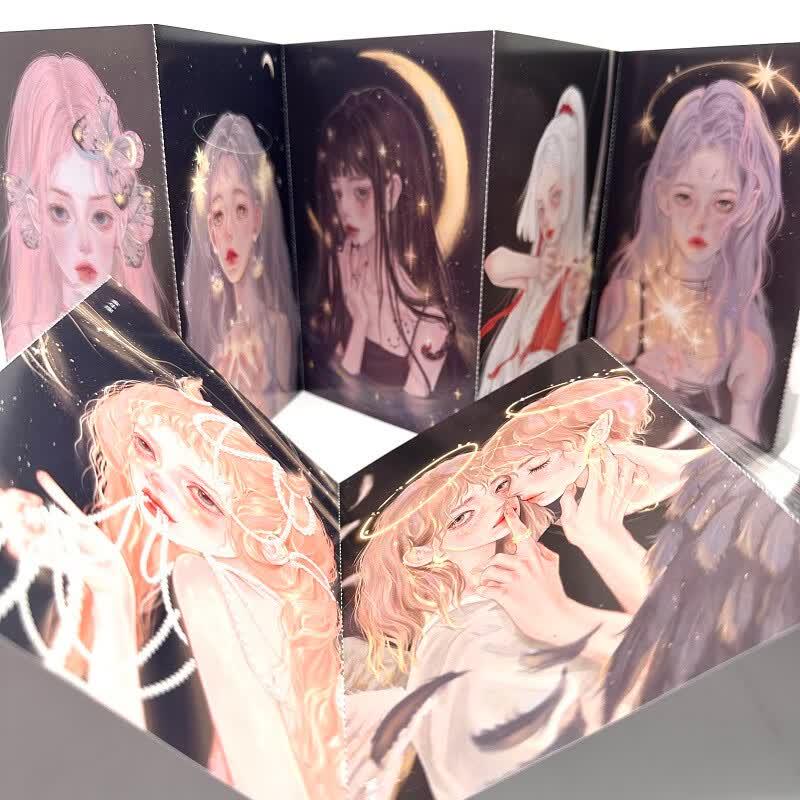 Sternenstruktur Mädchen Illustration Kunstbuch