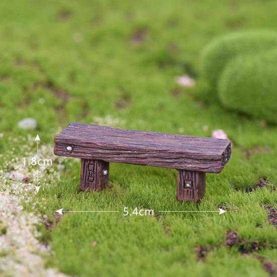 Cute Girl Boy Couple Sit Down Bench Figurine DIY Miniature Landscape Decoration