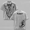 Anime BLEACH Kurosaki Ichigo T-shirt Washed Oversized T Shirt Men Women Clothing Summer O-Neck Short Sleeve Cotton Tees Tops