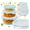3x Round Hermetic GLASS Containers For Food Meal LUNCHBOX SET