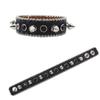 Y2K Gothic Punk Rhinestone Studded Leather Bracelet Wristband