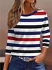 T-shirt da donna a maniche lunghe con scollo rotondo per primavera e autunno, stampa 3D, streetwear, casual, top larghi, magliette, taglie forti