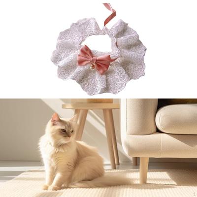 Adjustable Cats Collar Holiday Neckwear Small Dog Puppy Necklaces Cute Kitten Lace Bib
