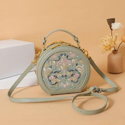 2025 Spring Women's Crossbody Bag: New Chinese Style, High-End Embroidered Small Round Handbag