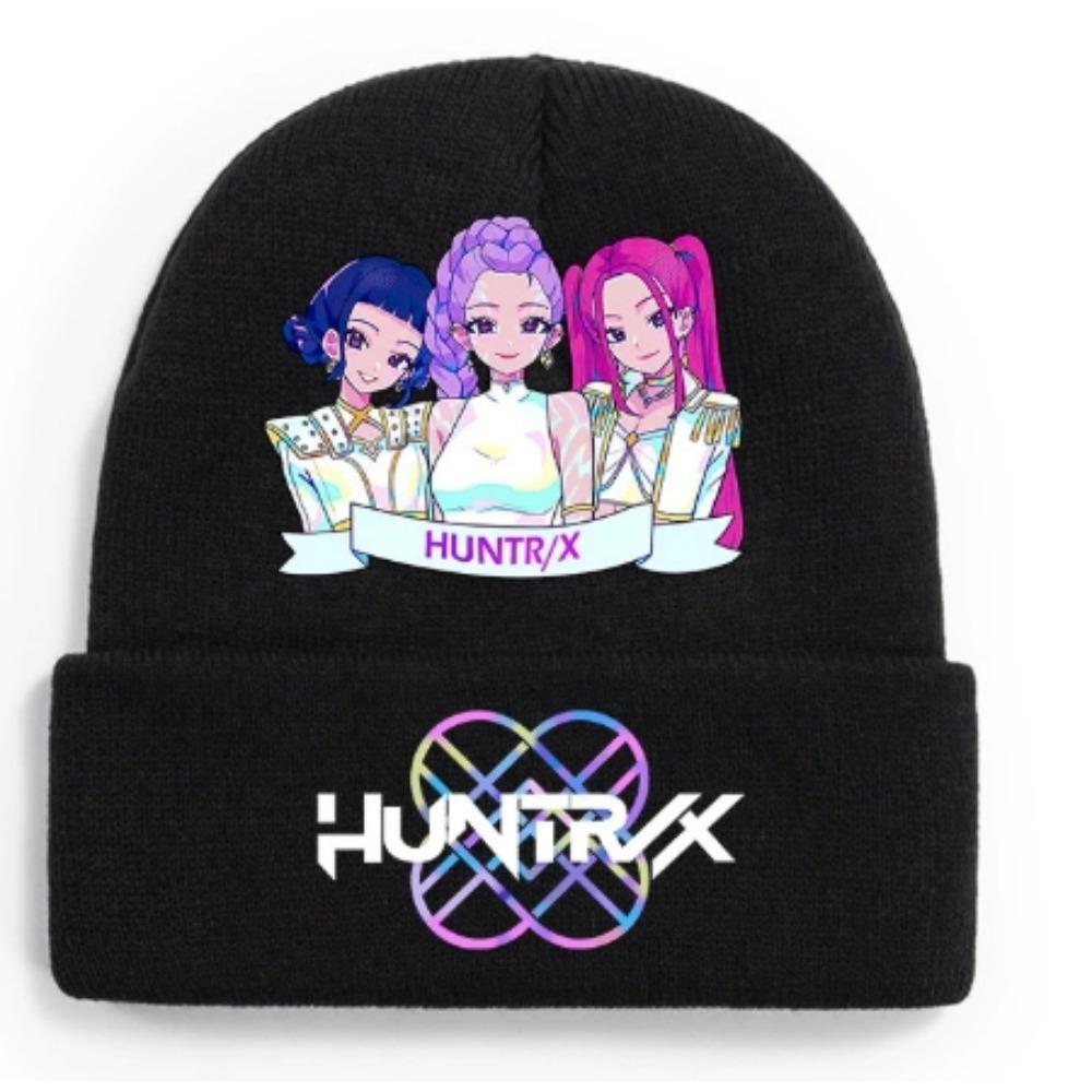 Set 2 Pezzi Cappello a Maglia e Guanti Invernali - Design Anime Kpop Demon Hunters, Carini Accessori Caldi per Ragazzi e Ragazze