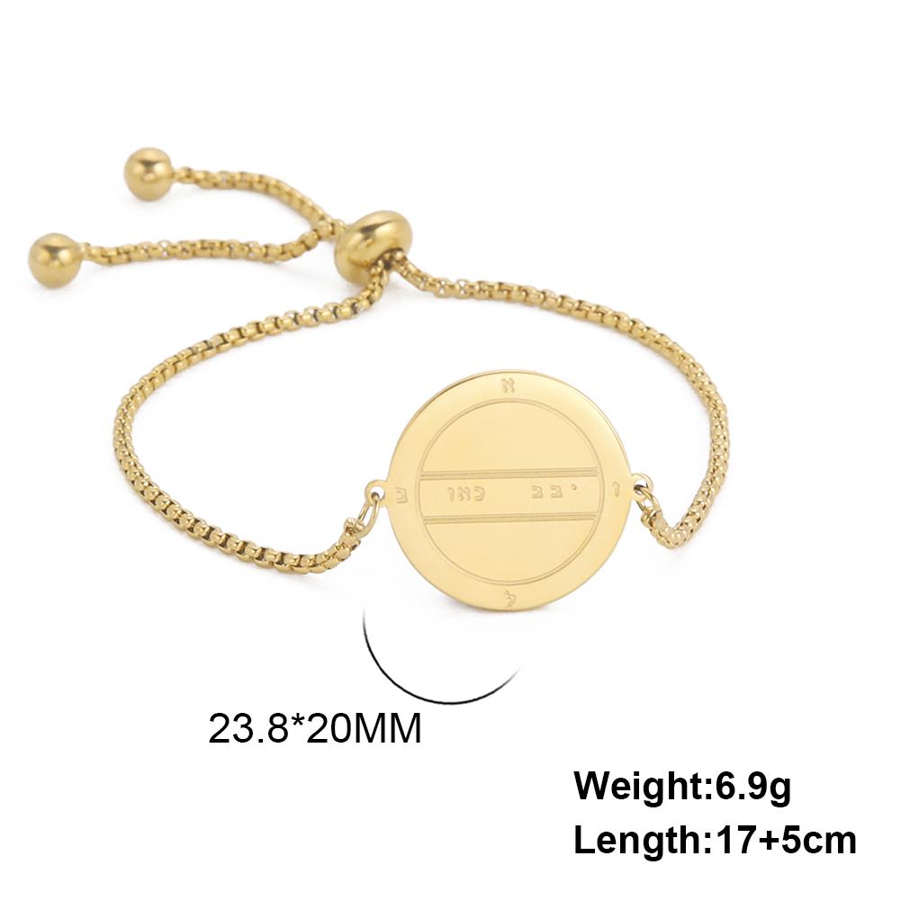 Teamer Key of Solomon Pentacle Bracelet Stainless Steel Gold Color Bracelet Magical Astrology Jewelry Jupiter Sun Venus