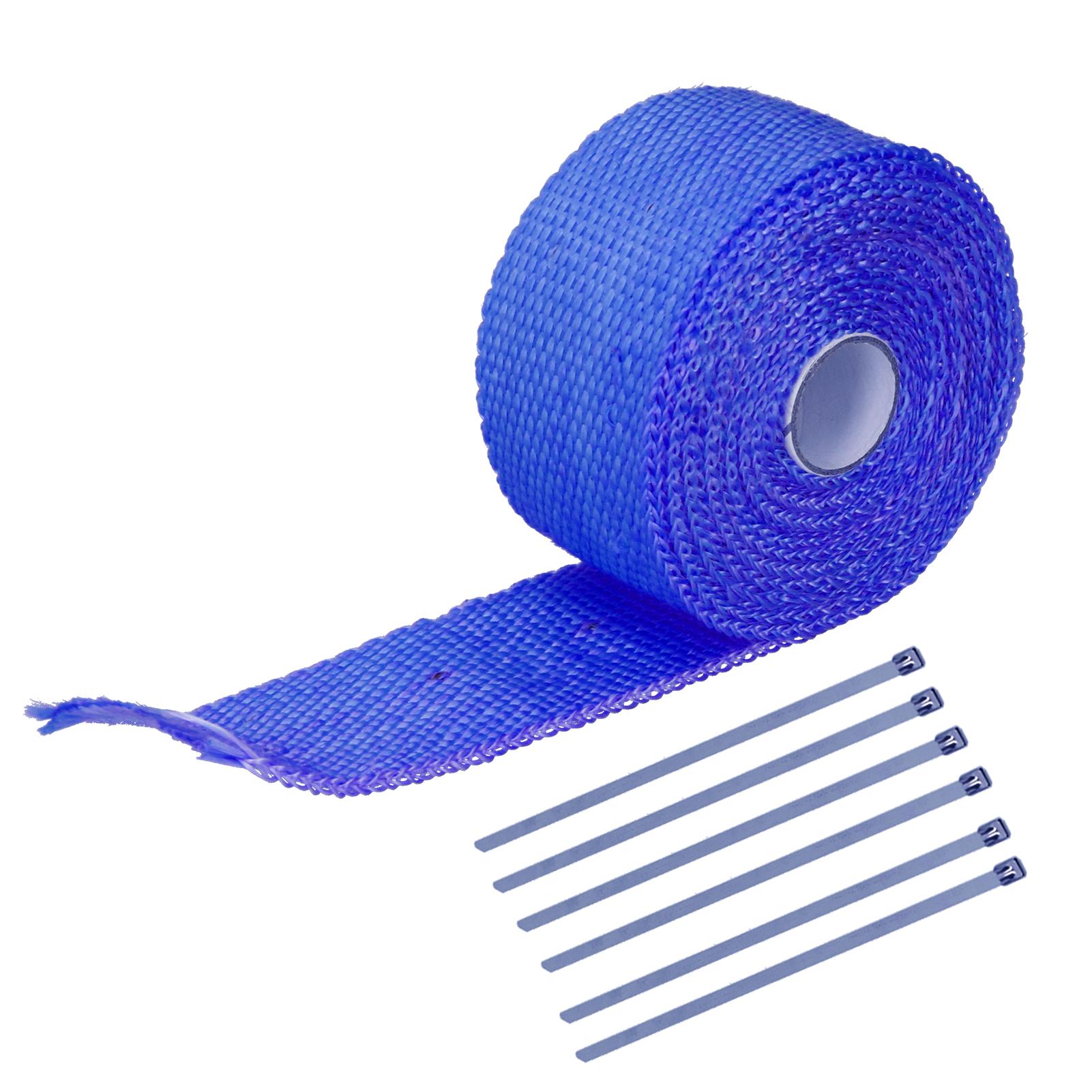 

5m Heat Insulation Tape Glass Fiber Alloy Steel with 6 Steel Cable Ties for Automobile Motorcycle