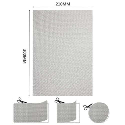 Stainless Steel Mesh, Stainless Steel Plain Weave Wire Mesh, Set of 3, 30x21cm, 20 Mesh, 1mm Mesh, 0.4mm Wire Diameter, A4 Size, 20 Meshes, Industrial