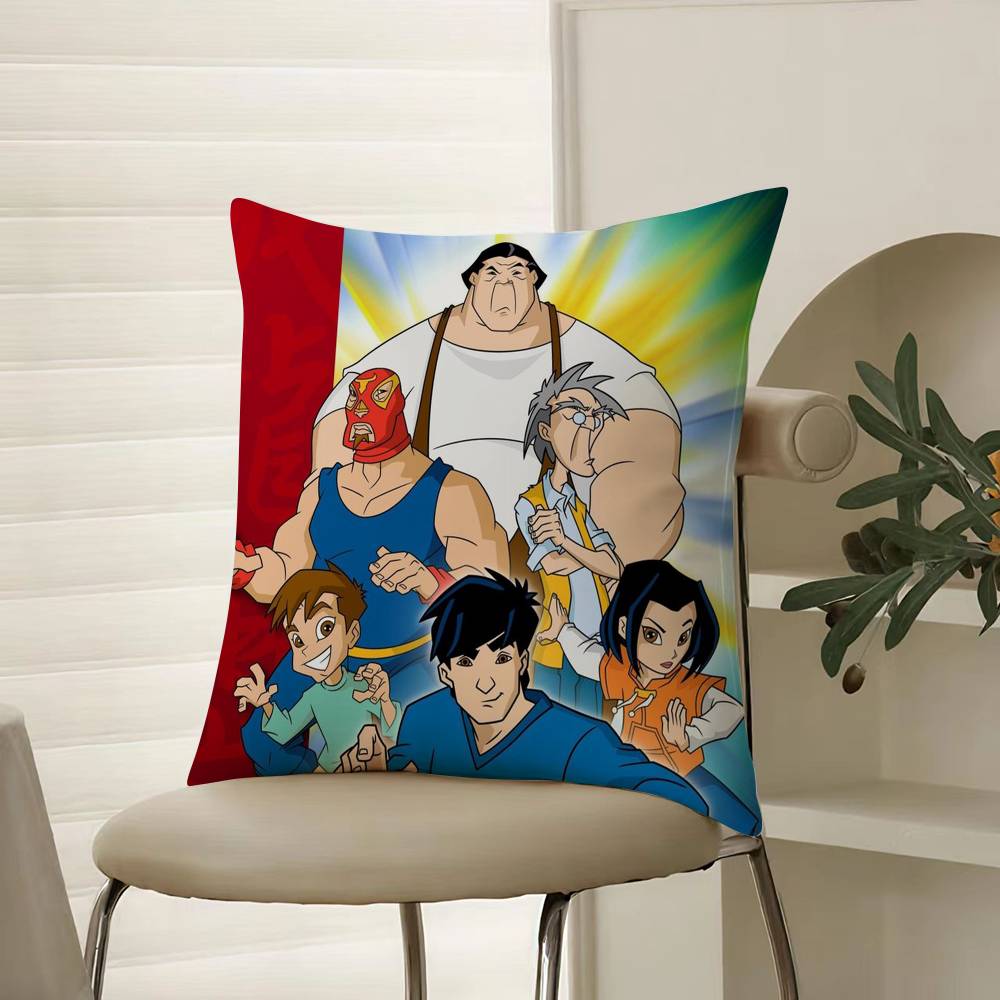 

J-Jackie Chan Adventures Pillow Case Comfort Sofa Bed Silky elegant Invisible zipper Decorative cushion cover 12x12Inch