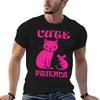 Cat And Mouse Cute Friends Pink TShirt funny t shirts cotton cotton t shirts Unisex 100 t shirt Unisex casual Tshirt
