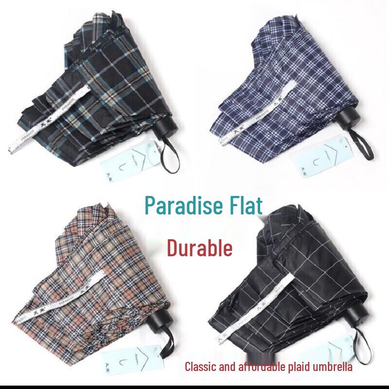 Heaven Classic Plaid Sun/Rain Folding Umbrella