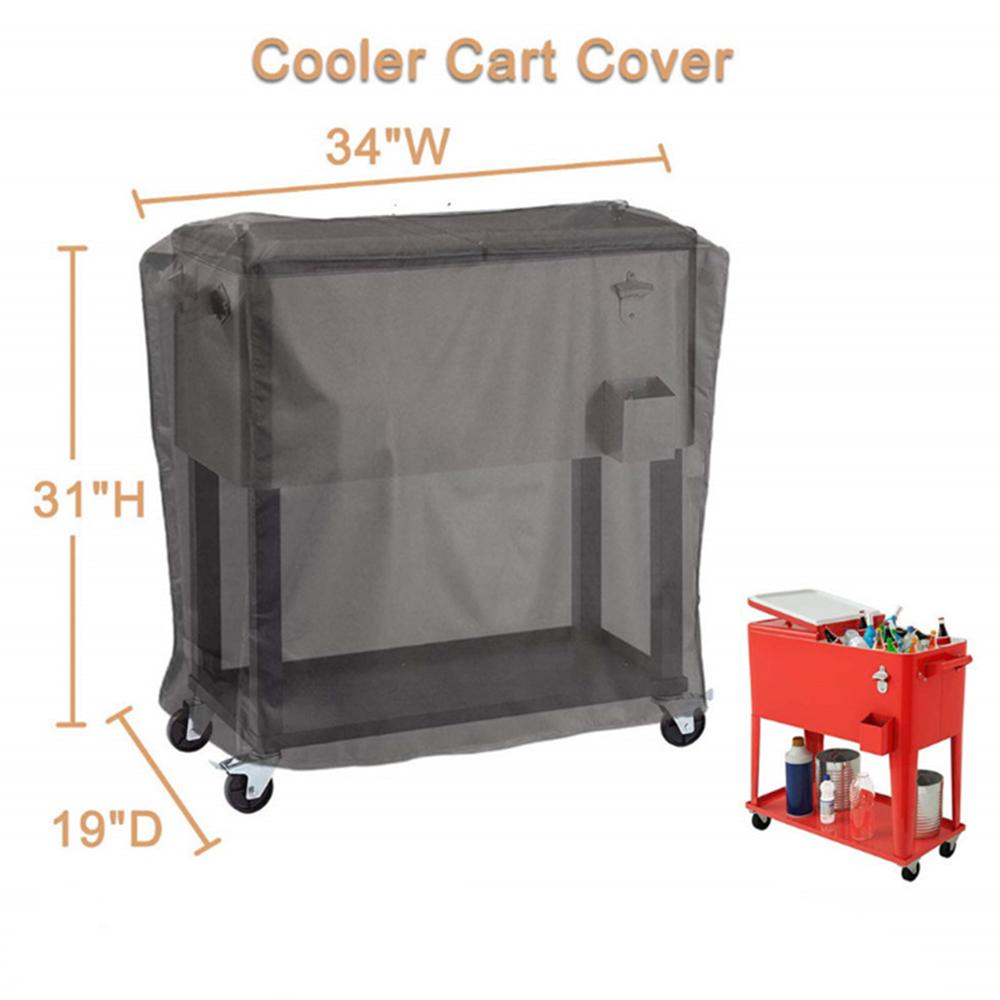 Useful Cooler Cart Cover 420D Oxford Cloth 80 Quart Rolling Coolers 86*48*79cm Gray Supplies With UV Coating-Fits New