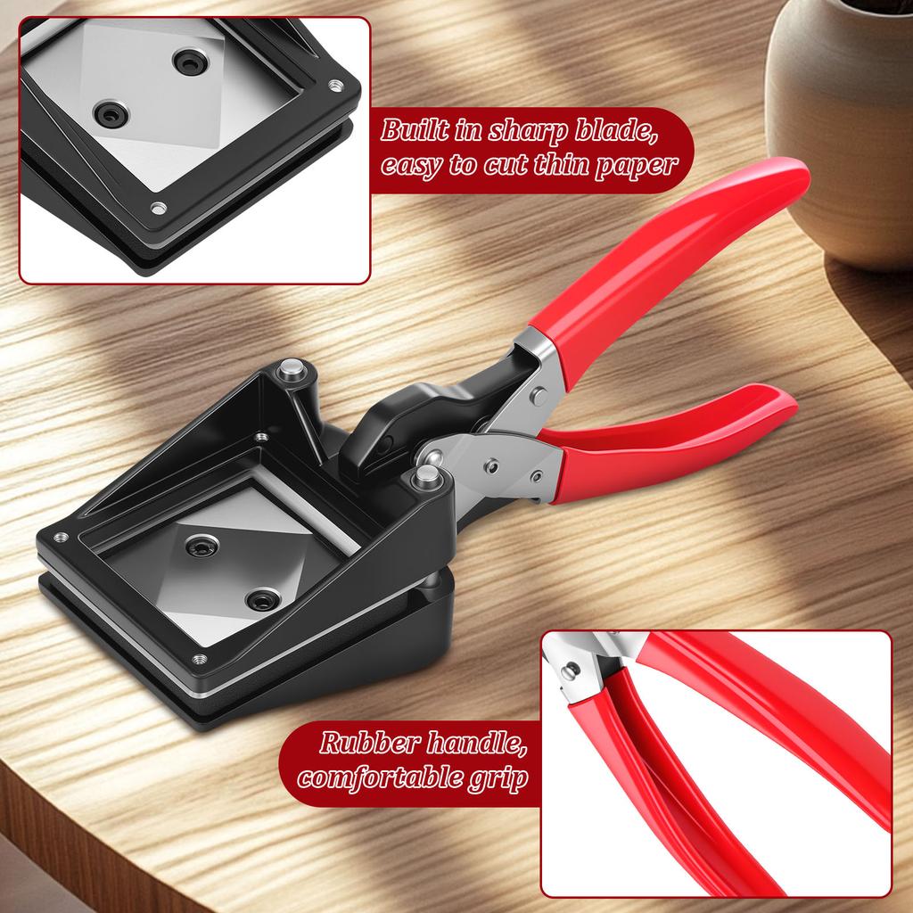 Handheld Passport Photo Cutter Easy to Use Versatile Black Metal Photo ID Die Cutter Portable Punch Picture Cutter Tools