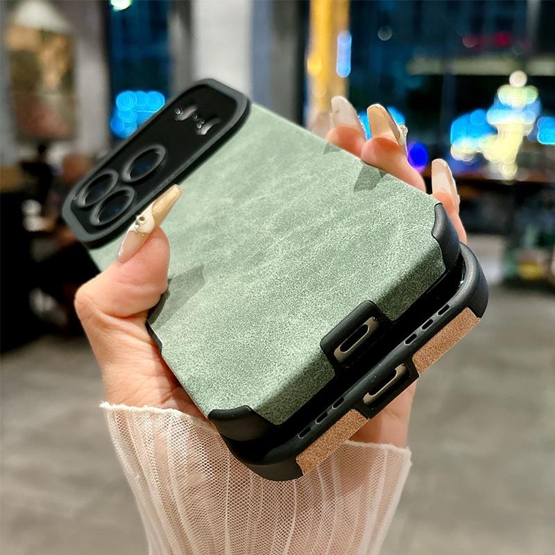 Luxury Leather Lambskin Shockproof Phone Case For iPhone 17 16 Pro Max 17Air 15 14 Plus 13 12 11 XS Max X XR 7 8 SE2 Matte Cover