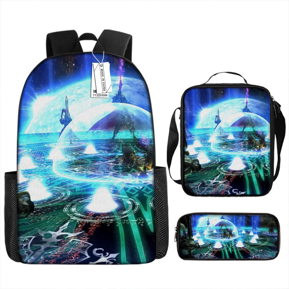 Ffxiv Backpack Cross-border Tide Backpack European and American Retro Schoolbag Fourth Grade Backpack Student Backpack