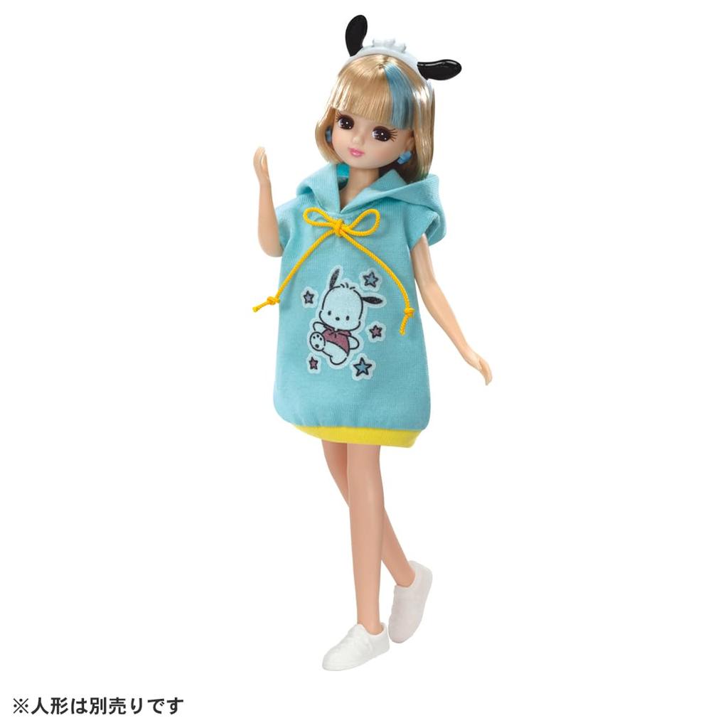 TAKARA TOMY My Sanrio Dress Pochacco Pretend Play Ages 3 and Up Licca-chan Dress, Choice, Characters, One-Piece & Headband, Dress-Up, Toy,