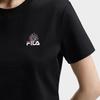 FILA Original Floral Short Sleeve T-Shirt Fashion Classic Retro Casual Versatile Comfortable Embroidered Logo Cotton Slim Fit Crew Neck F51W629103FBK