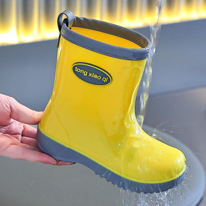 Children's Rain Boots Boys Girls Baby Boys Infant Kindergarten Students Non-Slip Water Shoes Students School Special Rain Boots