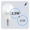 Lumiled Pack of 6 E14 P45 2.5W Golf Ball LED Bulbs (25W Equivalent, Cool White 6500K, 249lm, 180°)