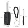 3 Buttons Citroen Flip Key Fob Case Replacement for 207 307 308 407 C1 C2 C3 C4 with Keychain Screwdriver Wear Resistant
