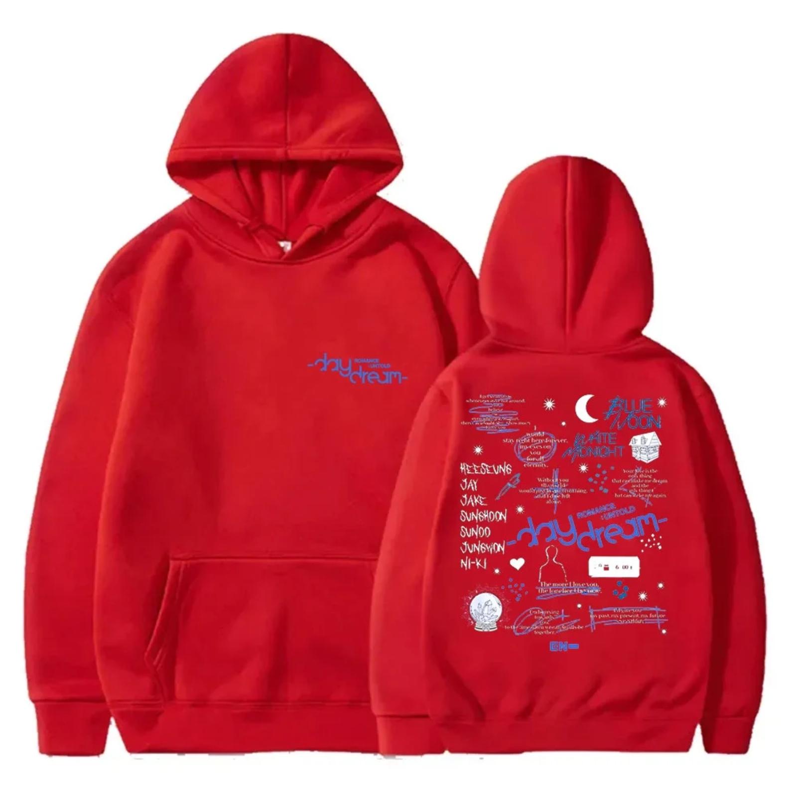 Women s Long,sleeved Printed Hooded Sweatshirt XXL красный