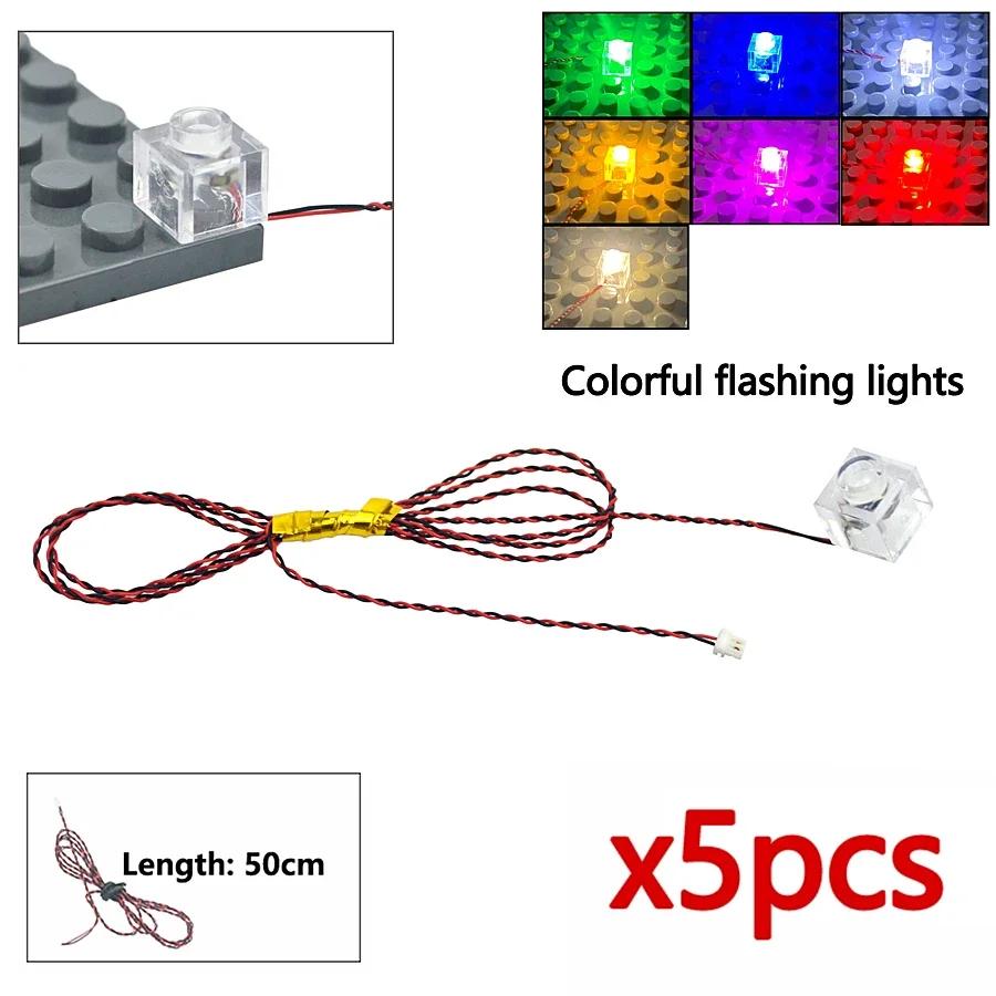 Flash Lamp City Street Light Lightsaber Spotlight Candle Lamp Bricks DIY 0.8mm Pin 1x1 1x4 1x2 LED Remote Control Building Block