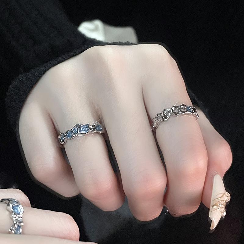 Iceland Ring Niche Design Cold Wind High-End Open Index Finger Ring Personality Cool French Pleated Ring