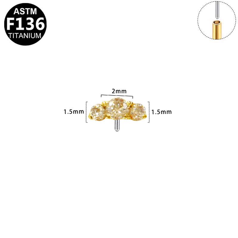 G23 Titanium Alloy Fashionable Medical Grade Piercing Jewelry with Simple Round Zircon Head