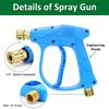 5 Nozzles High Pressure Washer Gun, 1/4" Quick Connect, M22-14mm for Nilfisk Lavor Karcher K2~K7, Car Wash Kit for Hose