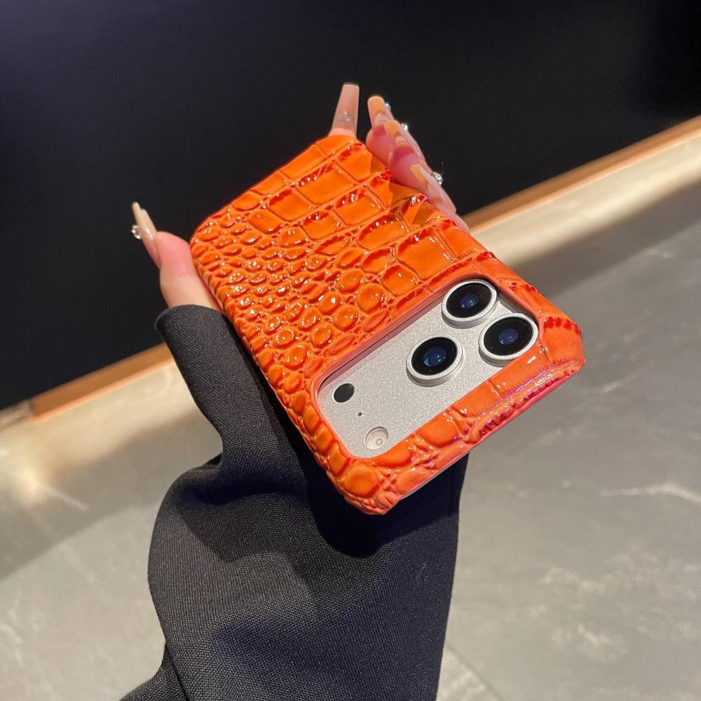 Luxury Advand Glossy Crocodile Skin Pattern Phone Case For iPhone 17 16 15 14 Plus 13 12 11 Pro Max XS MAS XR Protect Cover