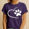 Paw Print Heart Pet Love Animals Unisexs TShirt Graphic Tee