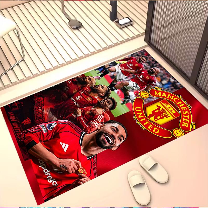 Football United F.C Print Rug, Washable Floor Carpet, For Entryway Dorm Laundry Room Office Study, Home Decor Birthday Christmas Gift