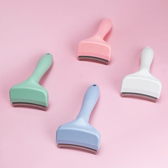 

V-Tooth Deshedding Comb Pet Hair Removal Grooming Brush 1mm Teeth Shedding Comb with Ergonomic Handle for Dogs Cats Small зелений