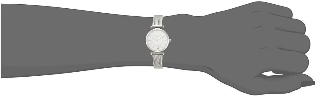 Fieldwork Eliza Analog Watch with Mesh Silver Strap, GY035-1, Women's,