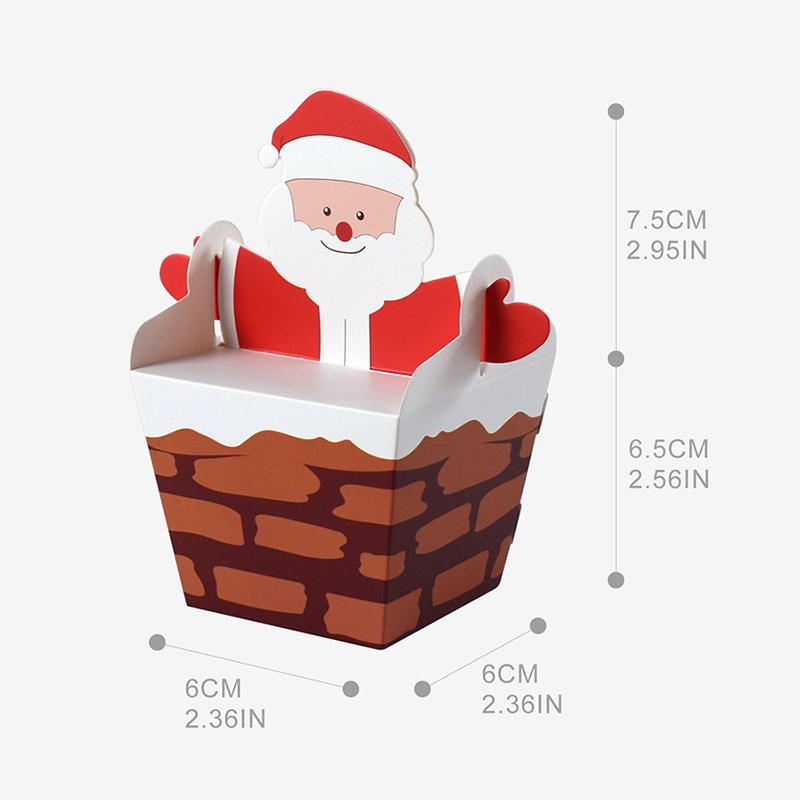 WTEMPO Cute Santa Claus Shaped Design Gift Boxes Christmas Mini Presents Packaging Boxes Creative Foldable DIY Paper Favor Boxes